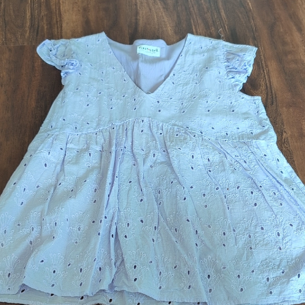 First Love Lilac Eyelet Top